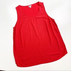 J. Jill 1X red polka dot tank top blouse